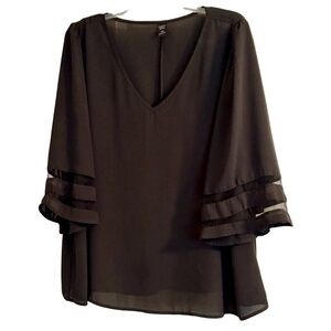🔵Emery Rose Blouse, XXL, Black Plus